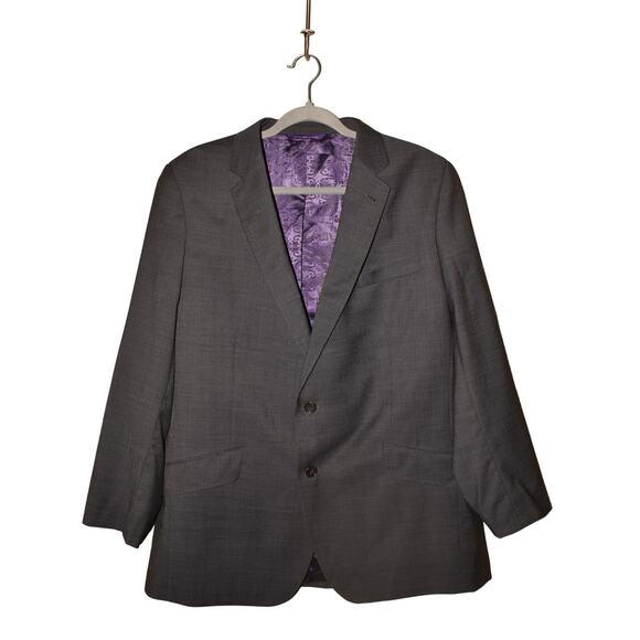 TED BAKER $458 Jones CT Gray Two Button Wool Blazer Men's 46R